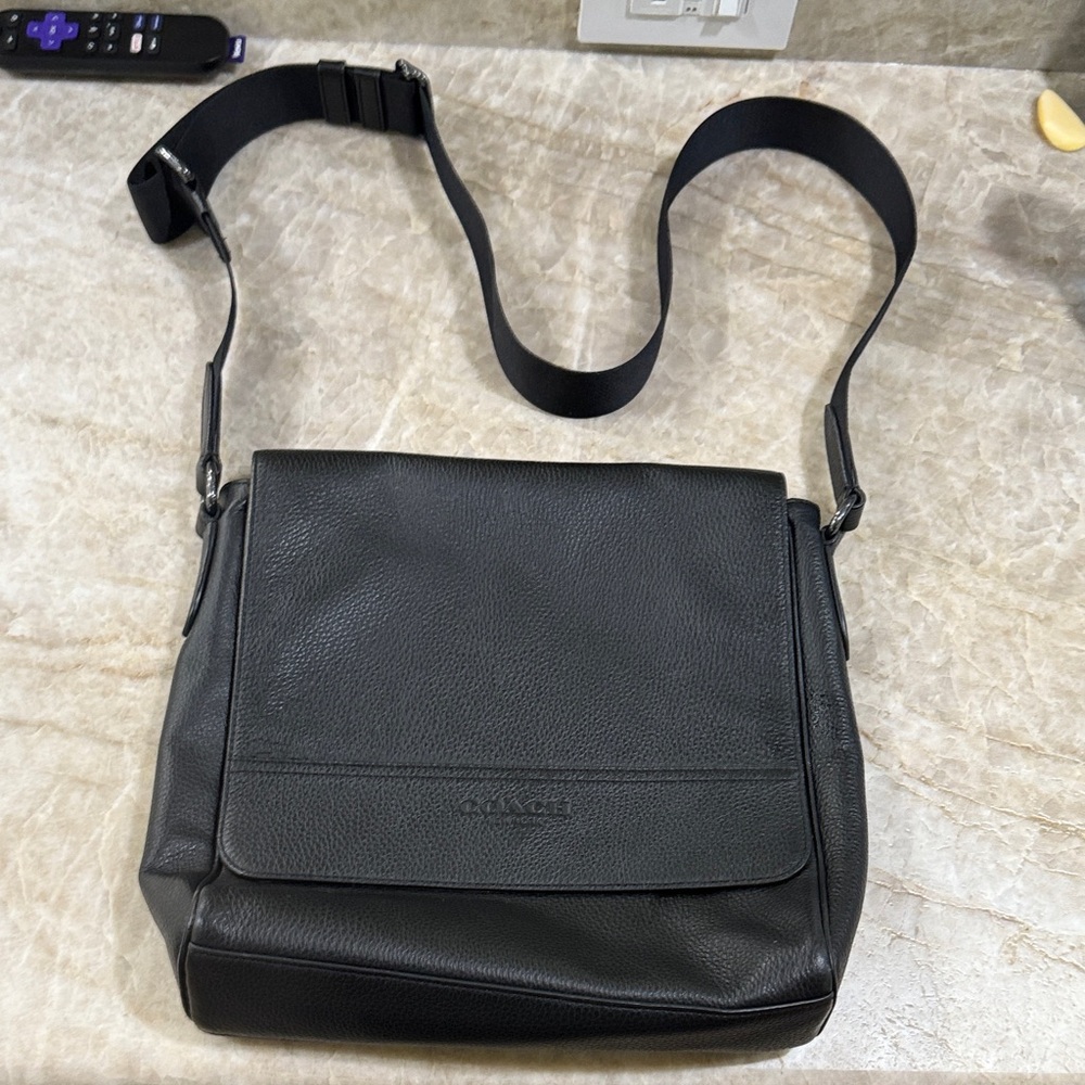 Coach Black Leather Messenger Bag